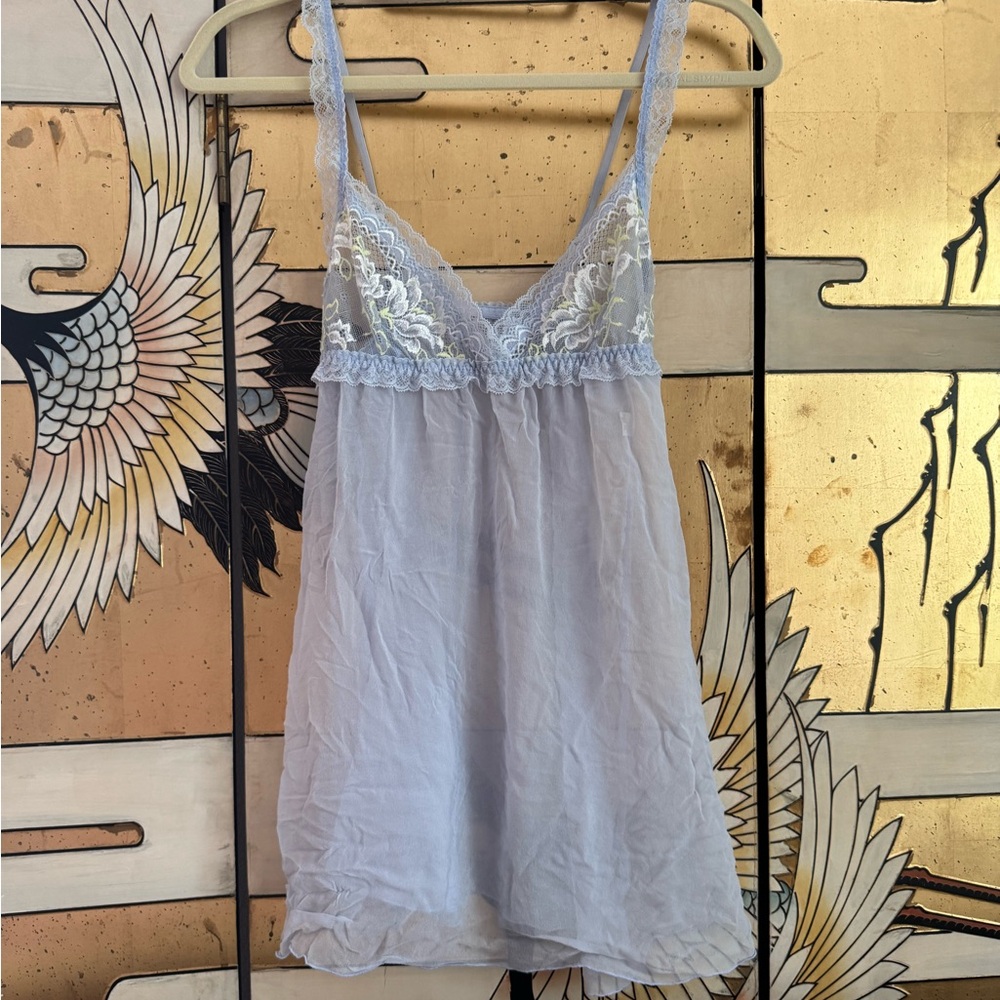 Hanky Panky Light Blue Lace Chemise